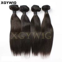 Ekstensi Rambut Manusia Remy Asli India Warna Alami, Bundel Anyaman, Harga Grosir Murah, Ukuran 10"-40"