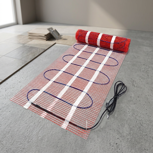 <b>Electric</b> Heating Mat with Blue Wire on Red Grid Mesh for <b>Floor</b> Warmth Energy Saving Household Use - Product Image 3