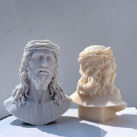 Moule en silicone pour statue de Jésus, sculpture de buste unique, moule à bougie en cire de soja, mythologie grecque, décoration intérieure