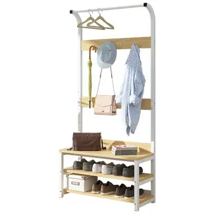 Metal Frame Multi Function Garment Rack Coat Storage Rack Hanger Hooks Stand clothes rack