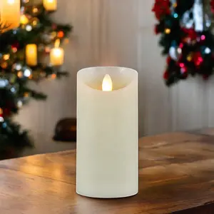 Рождественские украшения с эффектом движущегося пламени, беспламенная электрическая Светодиодная свеча с дистанционным управлением