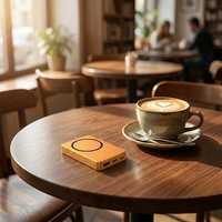 Chargeur portable magnétique sans fil en polymère avec écran LCD numérique, vente en gros, avec câble, batterie externe 5000 mAh légère