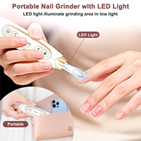 Polisseuse à ongles sans fil portable rechargeable, kit de manucure et pédicure électrique, lampe LED, lime à ongles professionnelle, perceuse à ongles