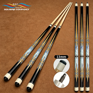 Queue de billard S.Q.F en bois d'érable américain, 1/<span class=keywords><strong>2</strong></span> deux <span class=keywords><strong>pièces</strong></span>, pointe de 13 mm, design Tour Eiffel, bleu or, joint en acier inoxydable, 145 cm, 1 kg, haute qualité - Product Image 6