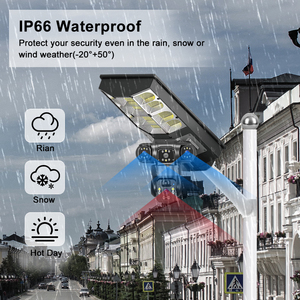 กล้องวงจรปิดไร้สายสำหรับภายนอกอาคาร 6MP 20W ใช้พลังงานแสงอาทิตย์ 400W รองรับ WiFi และซิมการ์ด 4G พร้อมไฟถนนพลังงานแสงอาทิตย์ - Product Image 6
