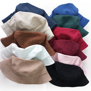 Chapeau Bob en Velours Côtelé Personnalisable avec Bouton Logo 100% Polyester Style Européen et Américain Automne Hiver Polyvalent Chaud Protection Solaire - Product Image 2