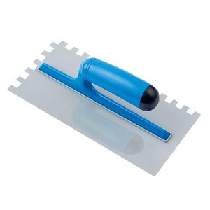 Spatule à colle ergonomique 28x12 cm, lame en acier à dents 10x10 mm, manche ABS, outil d'application de carrelage - Product Image 1
