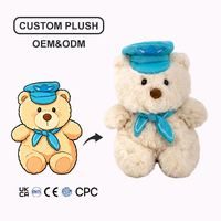 Boneka Beruang Navy Grosir, Boneka Teddy Seragam Militer Lucu, Hewan Boneka Isi Dakron, Bantal Lembut, Hadiah Anak, Logo Custom, OEM, ODM