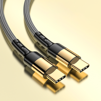 Fabrik-OEM-kompatibles 60W 3A Schnellladekabel 1,2m/2m Vergoldetes Reinkupfer Nylon-Ummanteltes USB-C zu USB-C Datenkabel PD Typ-C Kabel