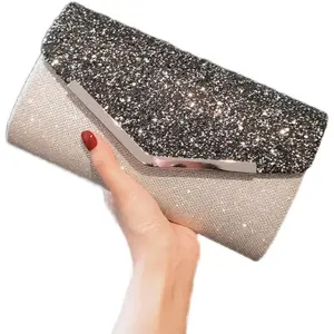 2022 nouveau Pu cuir soirée paillettes pochette fête dîner robe épaule pour téléphone portable sac à main chaussures et sacs fête ensemble pour les femmes