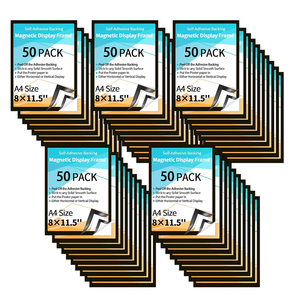 A4 <b>Magnetic</b> Self Adhesive Poster Display <b>Frame</b> <b>Magnetic</b> Sign Holder - Product Image 1