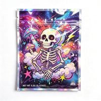 Pochette holographique personnalisée en Mylar, sac d'emballage plat à trois soudures latérales, impression couleur intégrale, emballage alimentaire en feuille métallisée