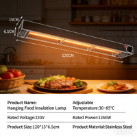 Lampe chauffante plate pour aliments, à suspendre, à température réglable, pour buffet et comptoir de restauration