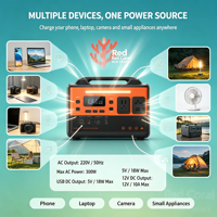 Adaptor AC Lithium Ion 300W 200Wh 360Wh Terlaris, Stasiun Daya Portabel MPPT Output 220V Gelombang Sinus Murni