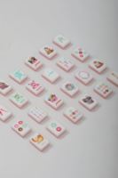 Nouvelles Tuiles de Mahjong Américaines en Acrylique Rose Mignonnes Double Couche Portables Écologiques pour Soirées entre Sœurs