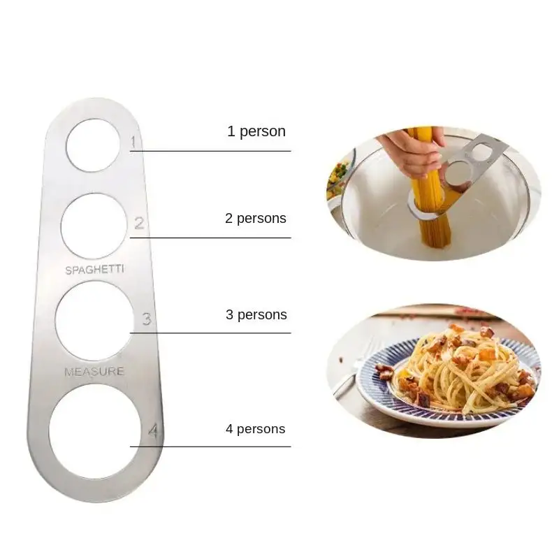 Hot Selling Keuken Easy Spaghetti Meet Noodle Meetgereedschap Rvs Spaghetti Pasta Meet 4 Hole Control Tool