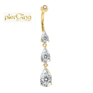 เครื่องประดับแบบเจาะรูทำจากทองคำ14K ขนาด18K ห่วงเจาะสะดือ - Product Image 6