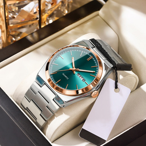 Montre-bracelet dorée pour homme, logo personnalisé, étanche, coffret cadeau d'affaires de luxe, acier inoxydable, OEM ODM, prix d'usine - Product Image 4