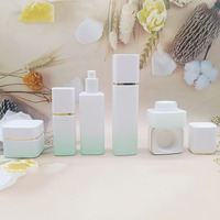 Nouvelle conception – Flacons compte-gouttes carrés en verre pour sérum cosmétique, lotions et crèmes, avec pompe – Ensembles d'emballages vides pour crème visage