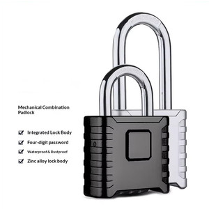 <span class=keywords><strong>Candado</strong></span> de Combinación de Alta Resistencia, Diseño de Cuerpo Integrado, Grillete de Acero Endurecido de 8 mm |   Código Reajustable de 4 Dígitos para Gimnasio en Casa - Product Image 5