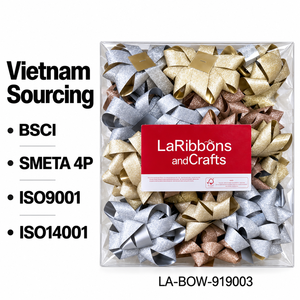 Rubans et nœuds en PP pour Noël, certifiés BSCI SMETA, provenant du Vietnam, avec économies tarifaires, vente en gros B2B pour les chaînes de magasins de détail américaines - Product Image 1