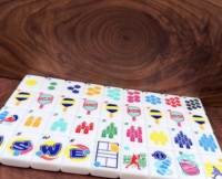 Jeu de Mahjong américain en acrylique de 160 tuiles, taille 36, tuiles de Mahjong personnalisées sur le thème du Pickleball coloré pour soirée de jeu