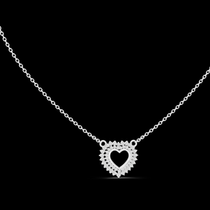 Colgante de Diamantes con Halo de Plata en Forma de Corazón con Diamantes Brillantes, Joyería de Lujo para Bodas y Fiestas - Product Image 1