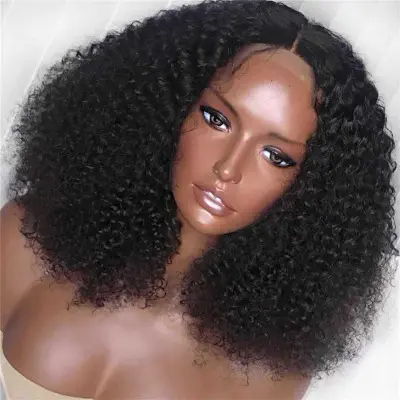 No lace Hot selling African wigs European and American ladies black small curly long hair wig headgear for women