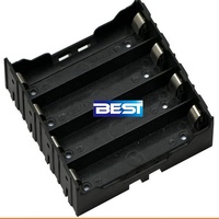 Beilamoo BH-18650-4P 4 Sel 18650 Tempat Baterai Lithium-ion 3.7V dengan Penyangga Plastik ABS+PC dan Pin PC