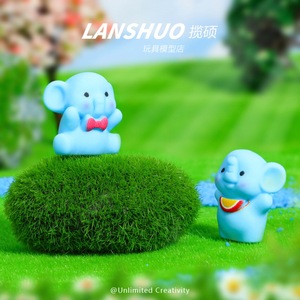 Lanshuo Resin Cartoon <b>Elephant</b> Miniature 3D <b>Decor</b> Home Decoration Craft Model Toy - Product Image 2