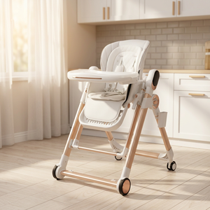 Chaise haute bébé multifonctionnelle haut de gamme, portable, réglable en hauteur, avec plateau écologique, contrôle musical et fonction silencieuse - Meilleure vente - Product Image 1