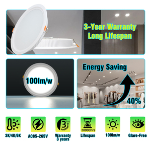 12W 18W 24W <span class=keywords><strong>LED</strong></span> Downlight da incasso 6W 9W <span class=keywords><strong>pannello</strong></span> del soffitto Spot luce rotonda piazza 15W 30W SMD COB <span class=keywords><strong>Led</strong></span> giù faretto - Product Image 4