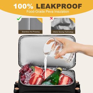 Mochila de Picnic Aislada para 30 Latas con 2 Compartimentos Herméticos, Bolsa Refrigerante para Playa, Viajes, Campamento, Almuerzo, Senderismo - Product Image 2