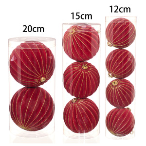 Boules de Noël floquées en velours pour décorations suspendues de sapin de Noël - Product Image 4