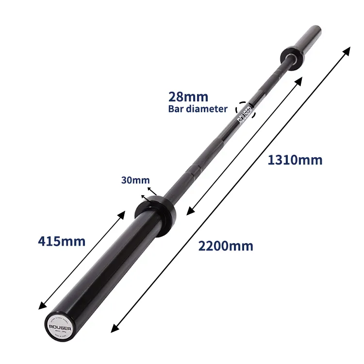 Rouser thể dục mùa xuân thép đen kẽm tạ đào tạo thanh 20kg Barbell bar phòng tập thể dục Trọng lượng Thể hình thanh