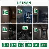 Panneau de sortie de secours LED rechargeable IP65 avec flèche droite et motif homme qui court