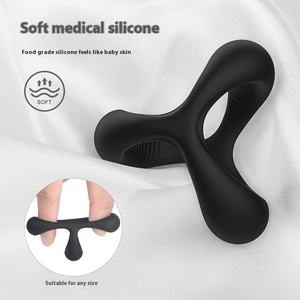 Nam lỏng Silicone đôi Vòng Cock Vòng voi Thiết kế bao quy đầu chống không rung quan hệ tình dục người lớn cho sự chậm trễ xuất tinh - Product Image 1