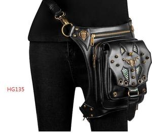 Motocicleta <span class=keywords><strong>Steam</strong></span> Punk cintura pierna cadera cinturón Banana mensajero bolso de hombro teléfono móvil riñonera paquete para mujer gótico - Product Image 1