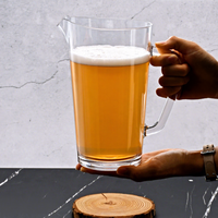Carafe à eau froide et pichet à bière en plastique PC, compatible réfrigérateur, qualité alimentaire, capacité 1,7 L, design moderne, récipient à boissons