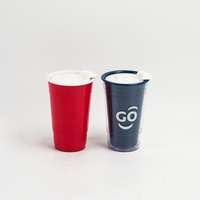 Gobelets de jeu de pong géants en plastique écologique de 16 oz avec couvercle, couleurs personnalisées pour les fêtes de jardin, bars, pelouses, tailgating et jeux en plein air
