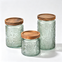 Bocal de conservation en verre borosilicate à faible MOQ avec couvercle en liège, rond et carré, 500-1000 ml, récipient alimentaire hermétique pour la cuisine