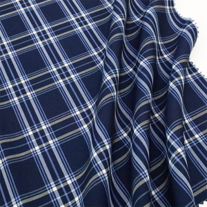 Thiết Kế Mới Tr Vải Sọc Trong Màu Xanh Trắng Nhăn Miễn Phí Polyester Viscose Kiểm Tra Vải Cho Phù Hợp Với Quần Áo - Product Image 5