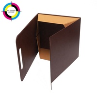 Boîte cadeau pliable de luxe en une seule pièce, hexagone brun et or, emballage rigide écologique pour cosmétiques, cadeaux et produits haut de gamme