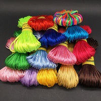 Cordon en nylon satiné teint de 2,5 mm, 20 mètres, pour la fabrication de bijoux, sacs, nœuds chinois, perlage et artisanat de chaussures - Vente en gros
