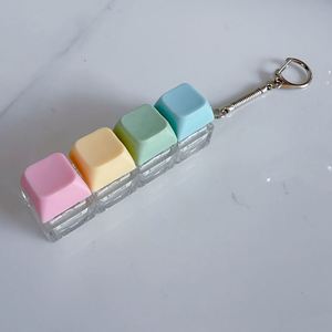 Factory Cute Design Plastic Keychains Macaron Color <b>Keyboard</b> Button <b>With</b> Lights Stylish <b>Key</b> Accessory for Backpacks & <b>Keys</b> Decor - Product Image 4