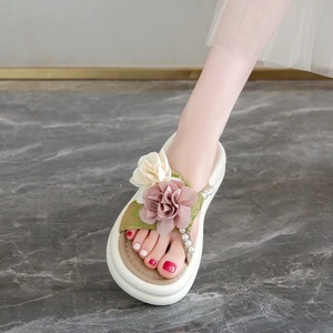 Women's Summer Thick-Soled Floral <b>Slides</b> Stylish for Outdoors Work Perfect Soft Non-<b>Slip</b> Soles for Comfortable All-Day Wear - Product Image 4