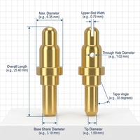 Broche à ressort Pogo en acier inoxydable et cuivre usinée CNC par électroérosion à fil à courant élevé pour antenne Bluetooth à branchement par prise de charge de batterie