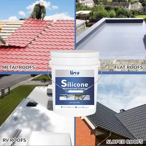 Kingwit - Revestimento à prova de água de silicone para telhados, sem solvente, pulverizável e escovável