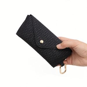 Stylish Sunglasses <b>Case</b> Straw Woven Pattern Novelty Sundries Pouch Durable <b>Glasses</b> Holder With Keyring <b>for</b> Bag Hanging - Product Image 5