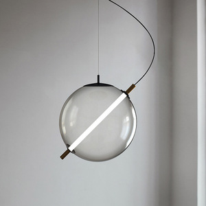 Creative Nordic Style Spherical Glass <b>Chandelier</b> <b>Light</b> Luxury Art for Restaurant Bedroom 12W 3000K Trendy Industrial Design - Product Image 4